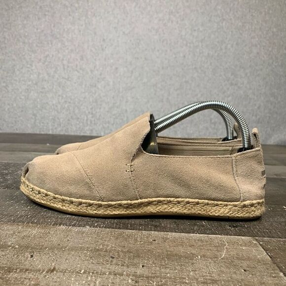 Toms Women’s Size 8 Deconstructed Alpargata Espadrille Shoes Tan Slip On Flats - Picture 3 of 11